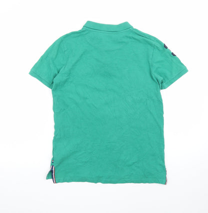 U.S. Polo Assn. Boys Green Cotton Polo Shirt 14-15 Years Short Sleeve