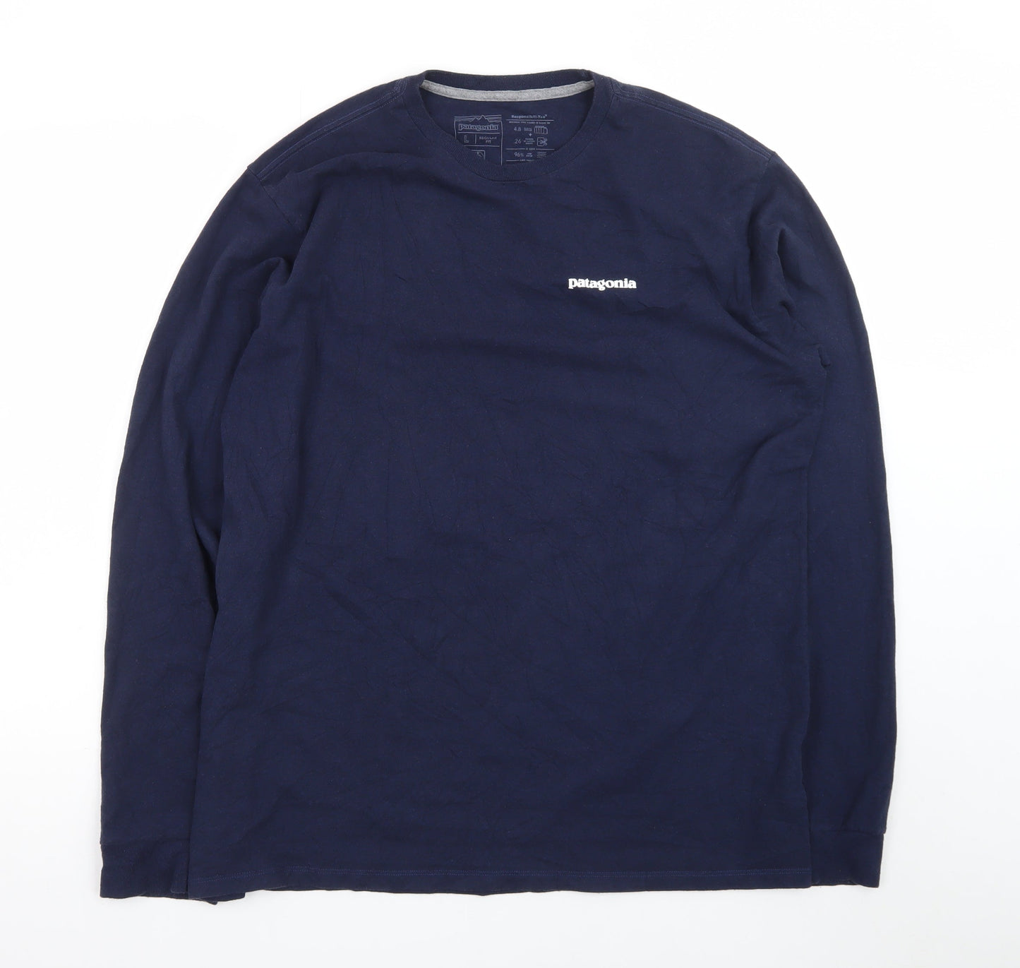 Patagonia Men’s Blue Long Sleeve Crew Neck Regular Fit T-Shirt Size L