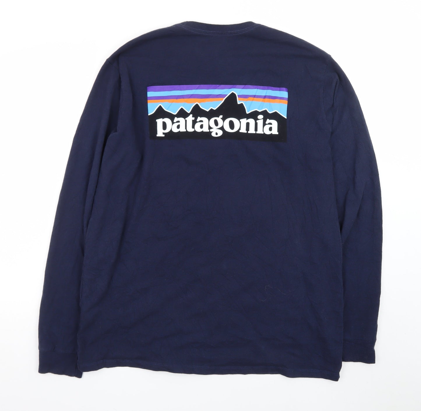 Patagonia Men’s Blue Long Sleeve Crew Neck Regular Fit T-Shirt Size L