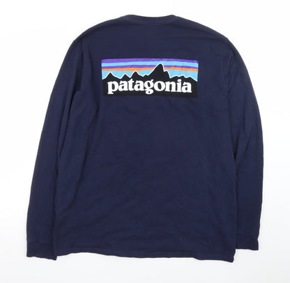 Patagonia Men’s Blue Long Sleeve Crew Neck Regular Fit T-Shirt Size L