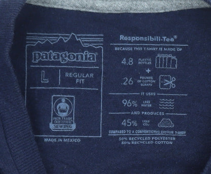 Patagonia Men’s Blue Long Sleeve Crew Neck Regular Fit T-Shirt Size L