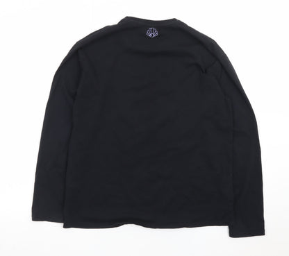Saturday by Megan Ellaby Men's Black Graphic Long Sleeve T-Shirt M