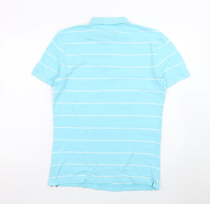 Calvin Klein Men’s Blue Striped Polo Shirt Size M Cotton Blend