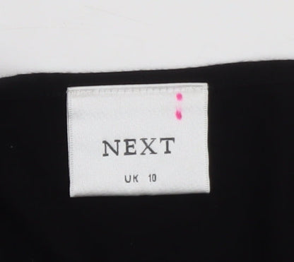 Next Women's Black Viscose Wrap Blouse UK 10 Long Sleeve