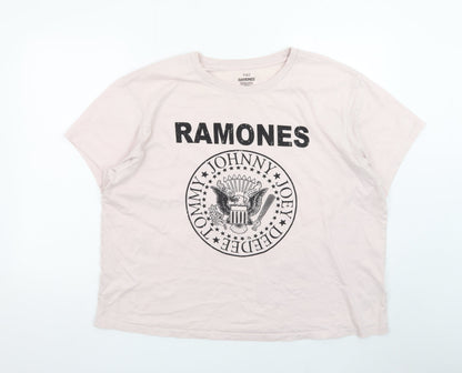 Marks and Spencer Unisex Pink Ramones Band Graphic T-Shirt Size 22