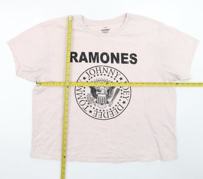 Marks and Spencer Unisex Pink Ramones Band Graphic T-Shirt Size 22