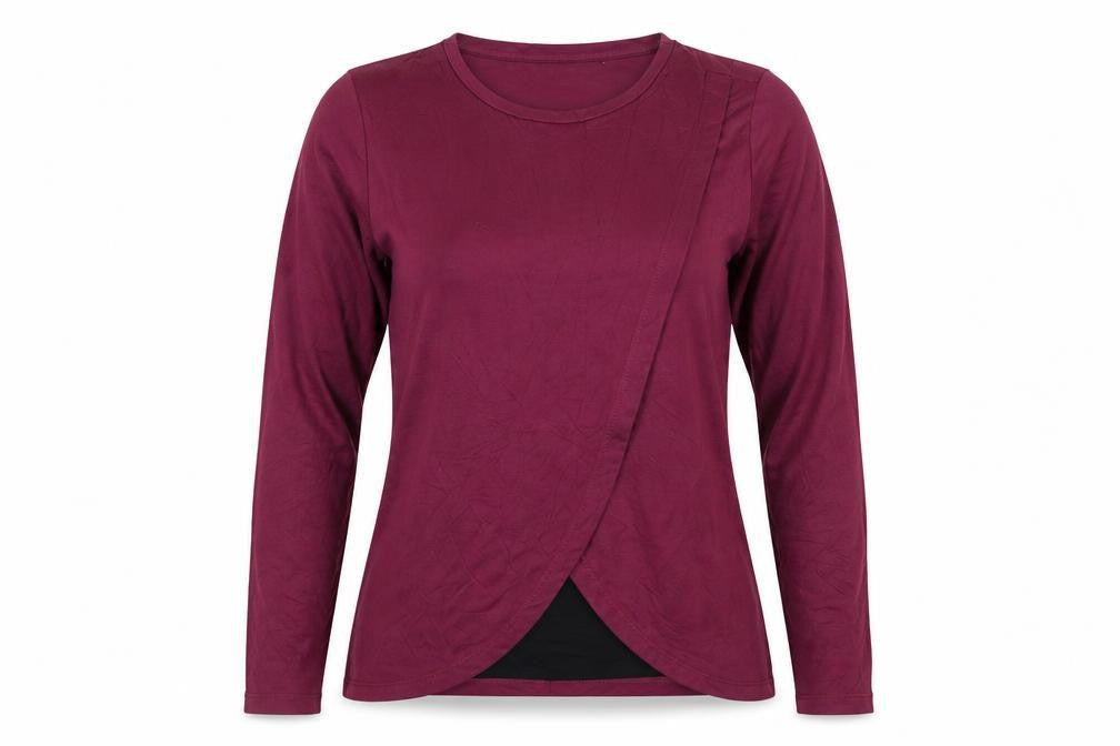 Blooming Marvellous Women's Red Wrap Long Sleeve Blouse Size S