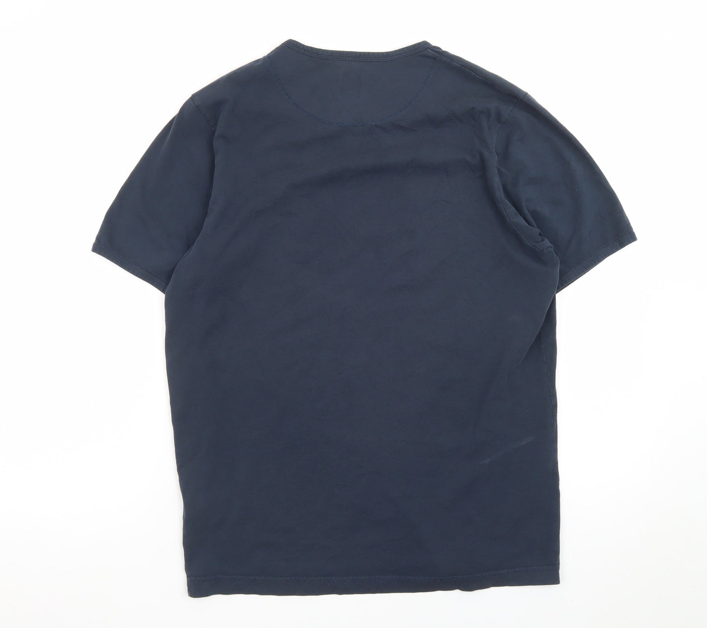 Pretty Green Men's Blue Union Jack Logo T-Shirt Size M Regular Fit