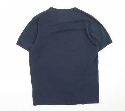 Pretty Green Men's Blue Union Jack Logo T-Shirt Size M Regular Fit
