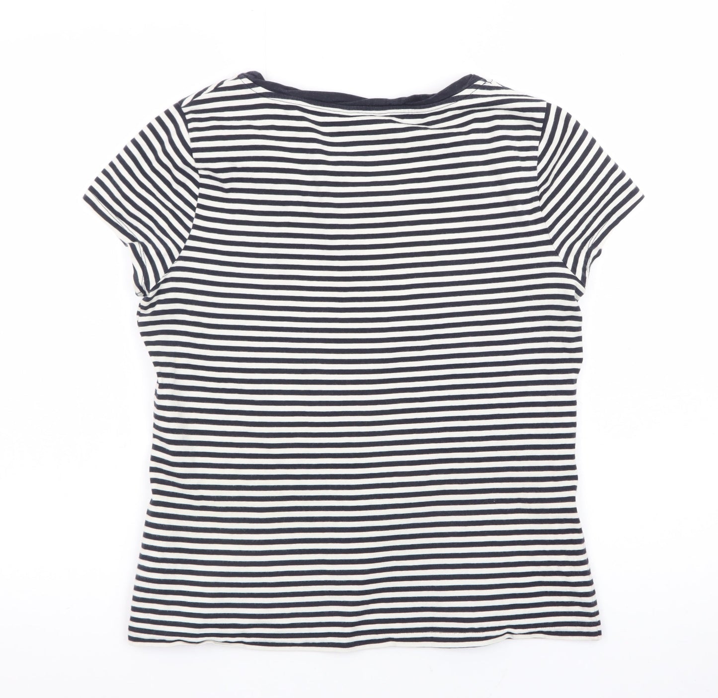 Hobbs Women's Blue Striped Cotton Jersey T-Shirt Size M