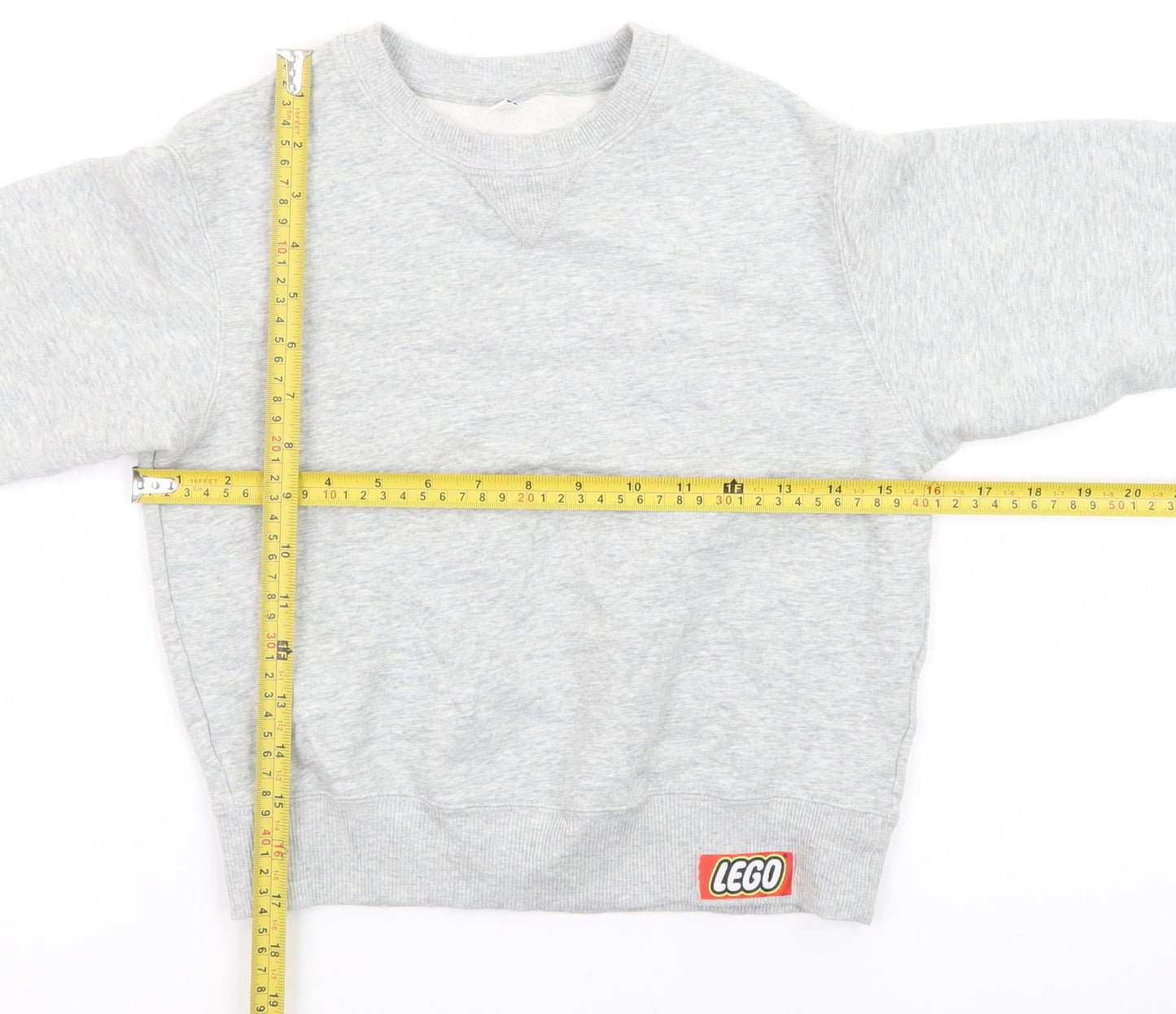 Uniqlo Boys Grey Cotton Sweatshirt 5-6 Years LEGO Logo Crew Neck