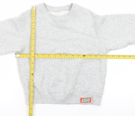 Uniqlo Boys Grey Cotton Sweatshirt 5-6 Years LEGO Logo Crew Neck