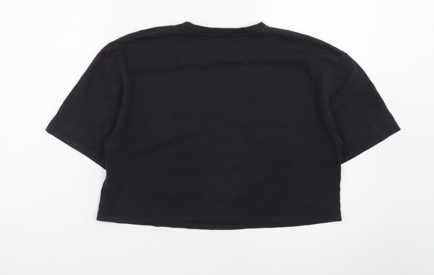 Primark Women Black Cropped Mickey & Minnie Cotton T-Shirt XS