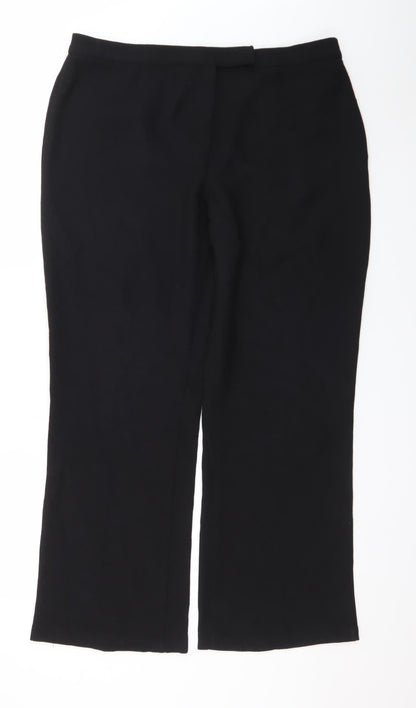 Marks and Spencer Women’s Black Size 18 Straight Leg Stretch Trousers