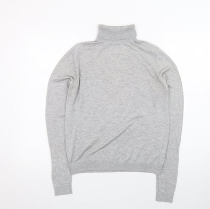 Oliver Bonas Women’s Grey Wool Blend Roll Neck Jumper Size 12