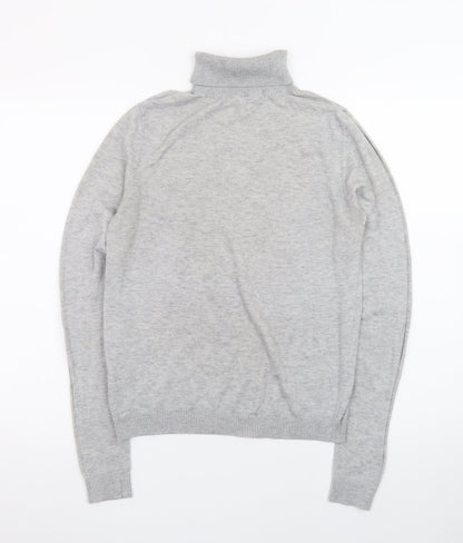 Oliver Bonas Women’s Grey Wool Blend Roll Neck Jumper Size 12