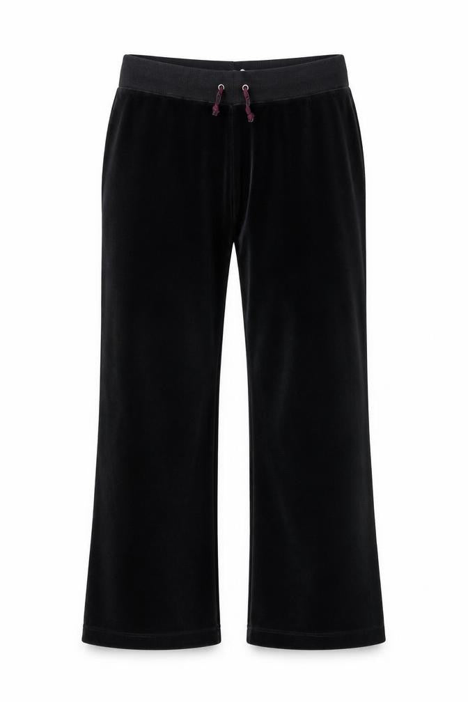 Jasper Conran Women's Black Velvet Drawstring Sweatpants Size 14