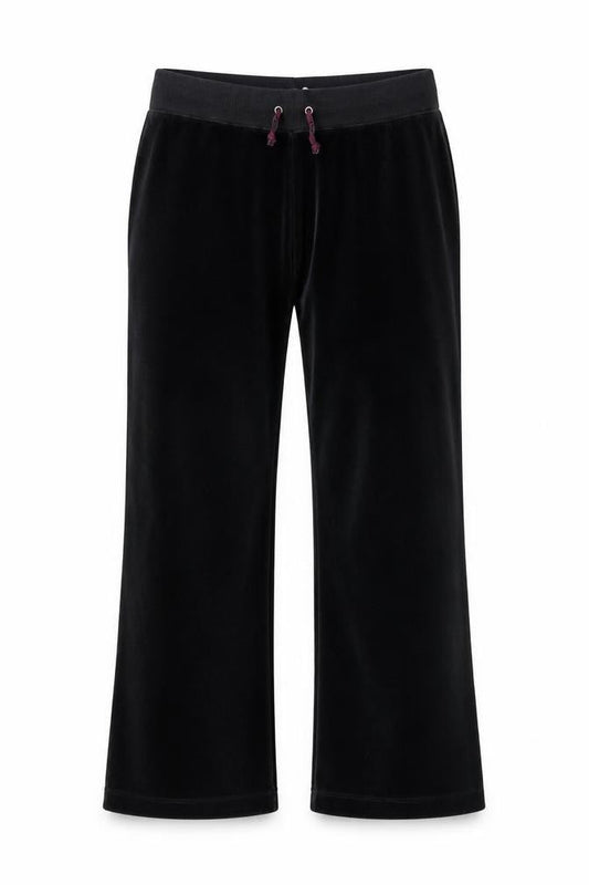 Jasper Conran Women's Black Velvet Drawstring Sweatpants Size 14