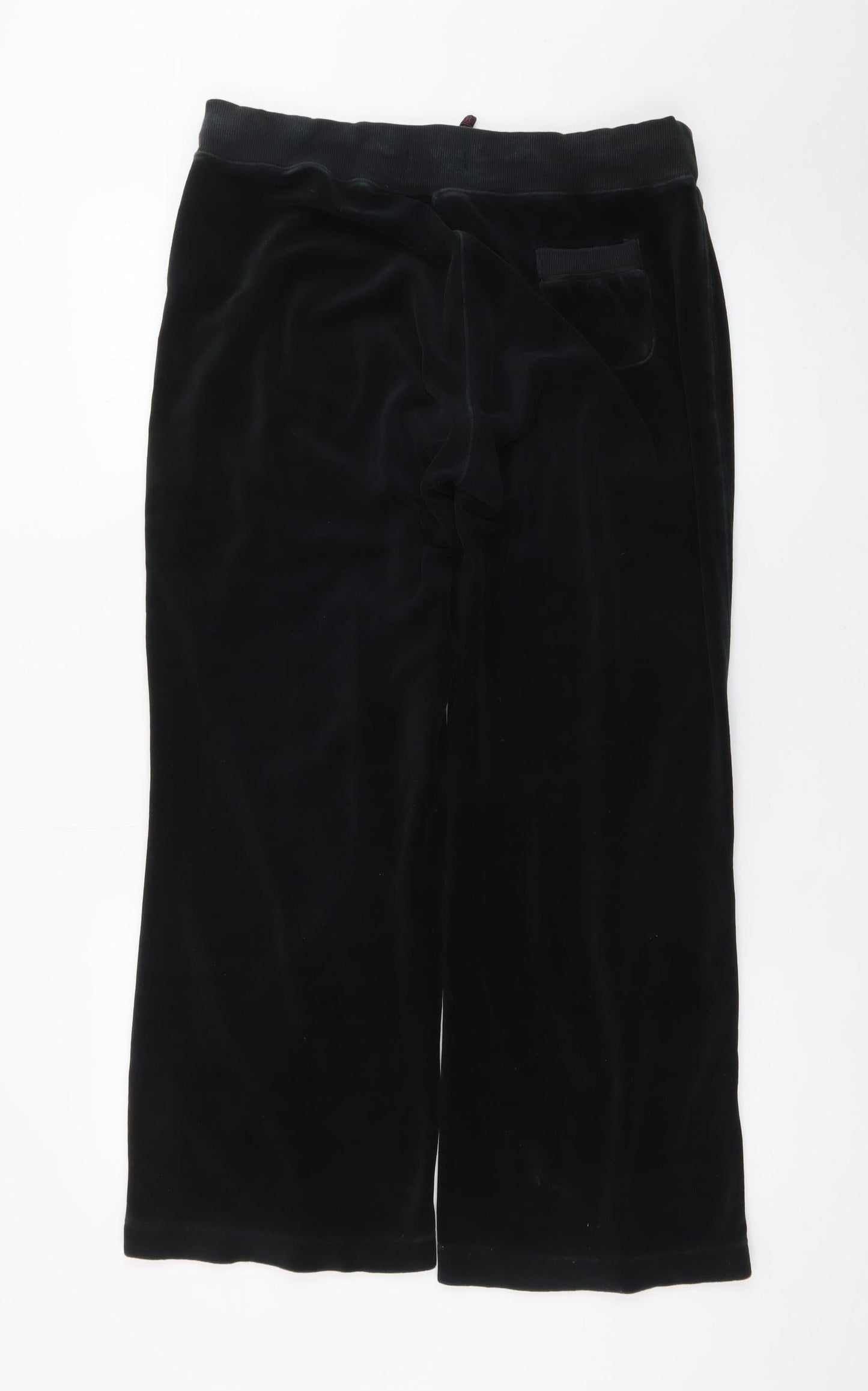 Jasper Conran Women's Black Velvet Drawstring Sweatpants Size 14