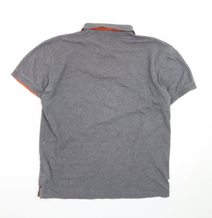 GANT Men's Grey Short Sleeve Polo Shirt Size XL Classic Fit