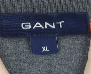 GANT Men's Grey Short Sleeve Polo Shirt Size XL Classic Fit