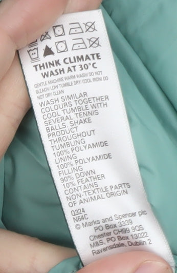 Marks and Spencer Women's Green Size 16 Puffer Jacket