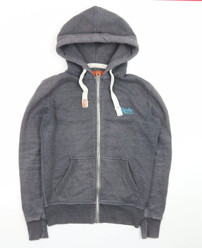 Superdry Men’s Grey Full Zip Hoodie Small Classic Logo