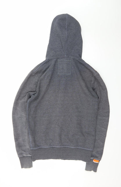 Superdry Men’s Grey Full Zip Hoodie Small Classic Logo