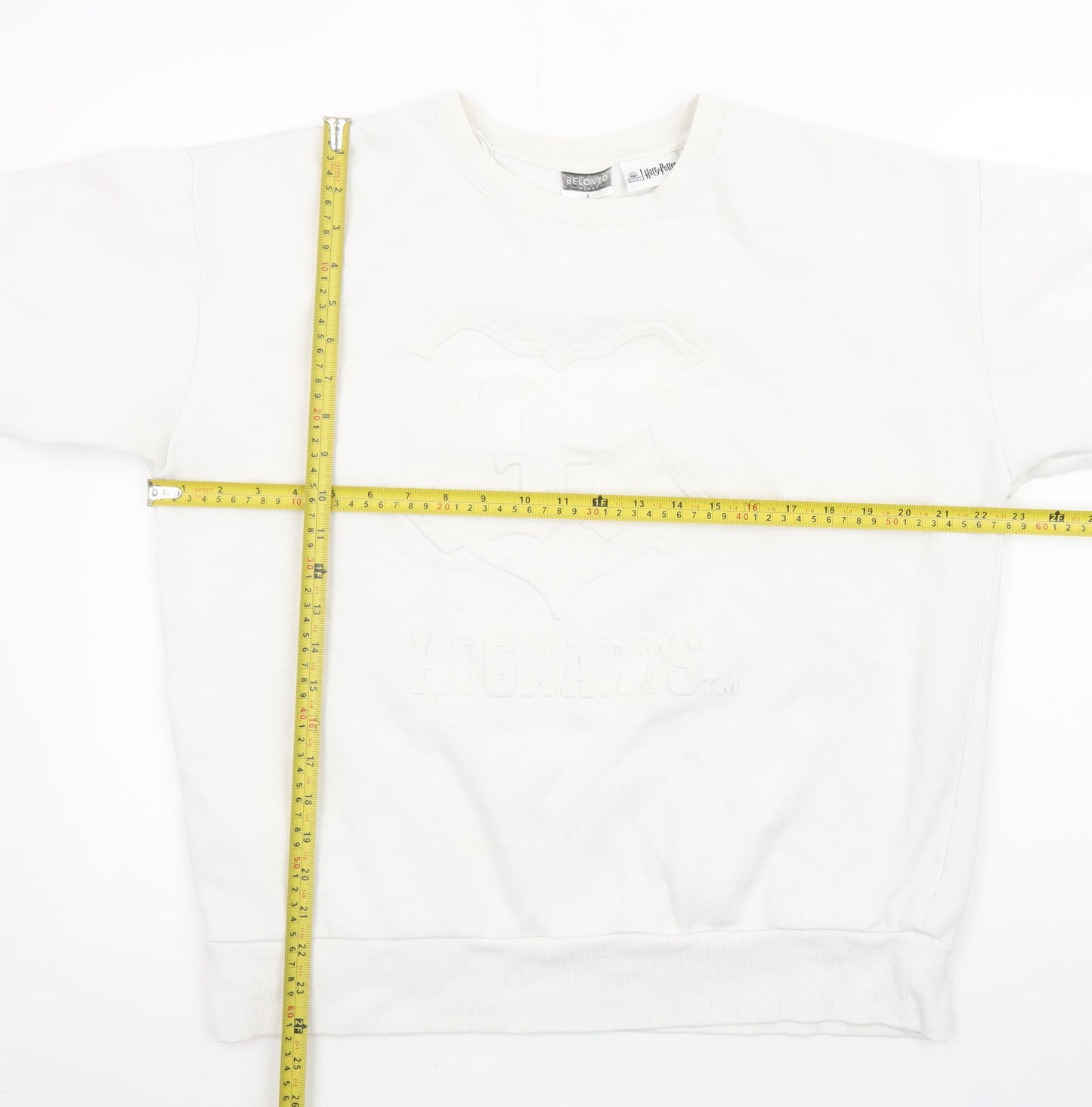 Beloved Men’s White Harry Potter Hogwarts Pullover Sweatshirt L