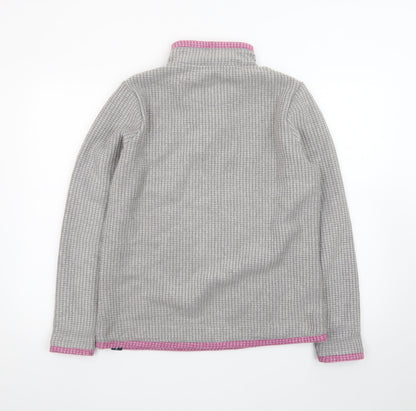 Weird Fish Womens Frost Grey 1/4 Zip Fleece Sweatshirt Size 12