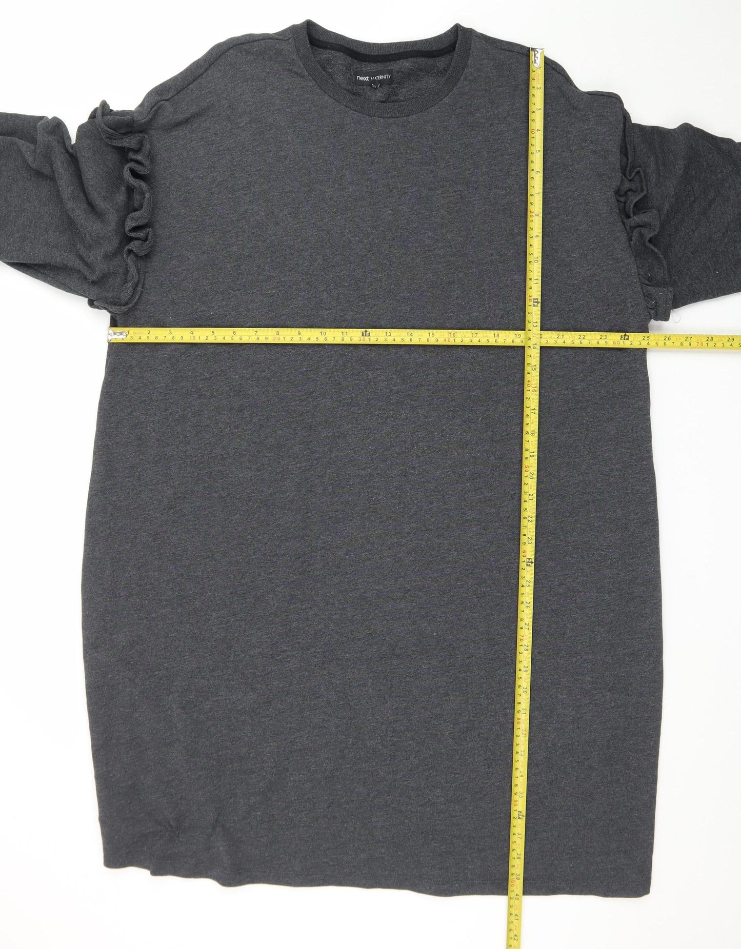 Next Women Grey Size 20 T-Shirt Dress Long Sleeve Casual Jersey