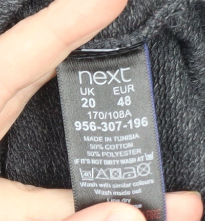 Next Women Grey Size 20 T-Shirt Dress Long Sleeve Casual Jersey