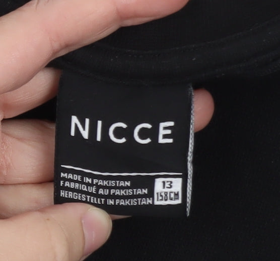 Nicce Boys Black Regular Fit Logo Pullover Sweatshirt 13 Years