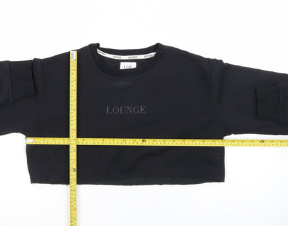 Lounge Apparel Women Black Cropped Pullover Sweatshirt M