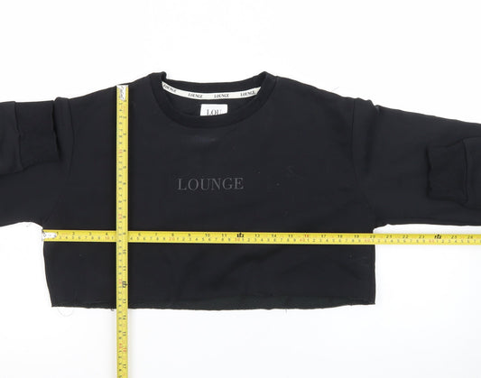 Lounge Apparel Women Black Cropped Pullover Sweatshirt M
