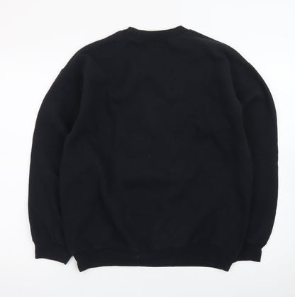 Emma Warren Men's Black Shark Embroidered Crew Neck Sweatshirt M