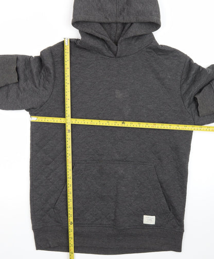 Jack & Jones Men’s Grey Pullover Hoodie L Quilted Core Casual