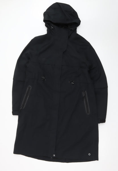 Marks and Spencer Women's Black Hooded Waterproof Parka Coat Size 8