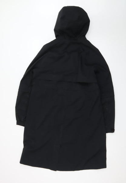 Marks and Spencer Women's Black Hooded Waterproof Parka Coat Size 8