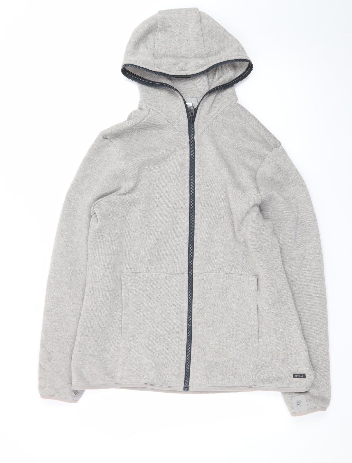 Decathlon Men's Grey Full Zip Hoodie Polyester L Regular Fit