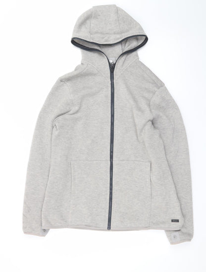 Decathlon Men's Grey Full Zip Hoodie Polyester L Regular Fit