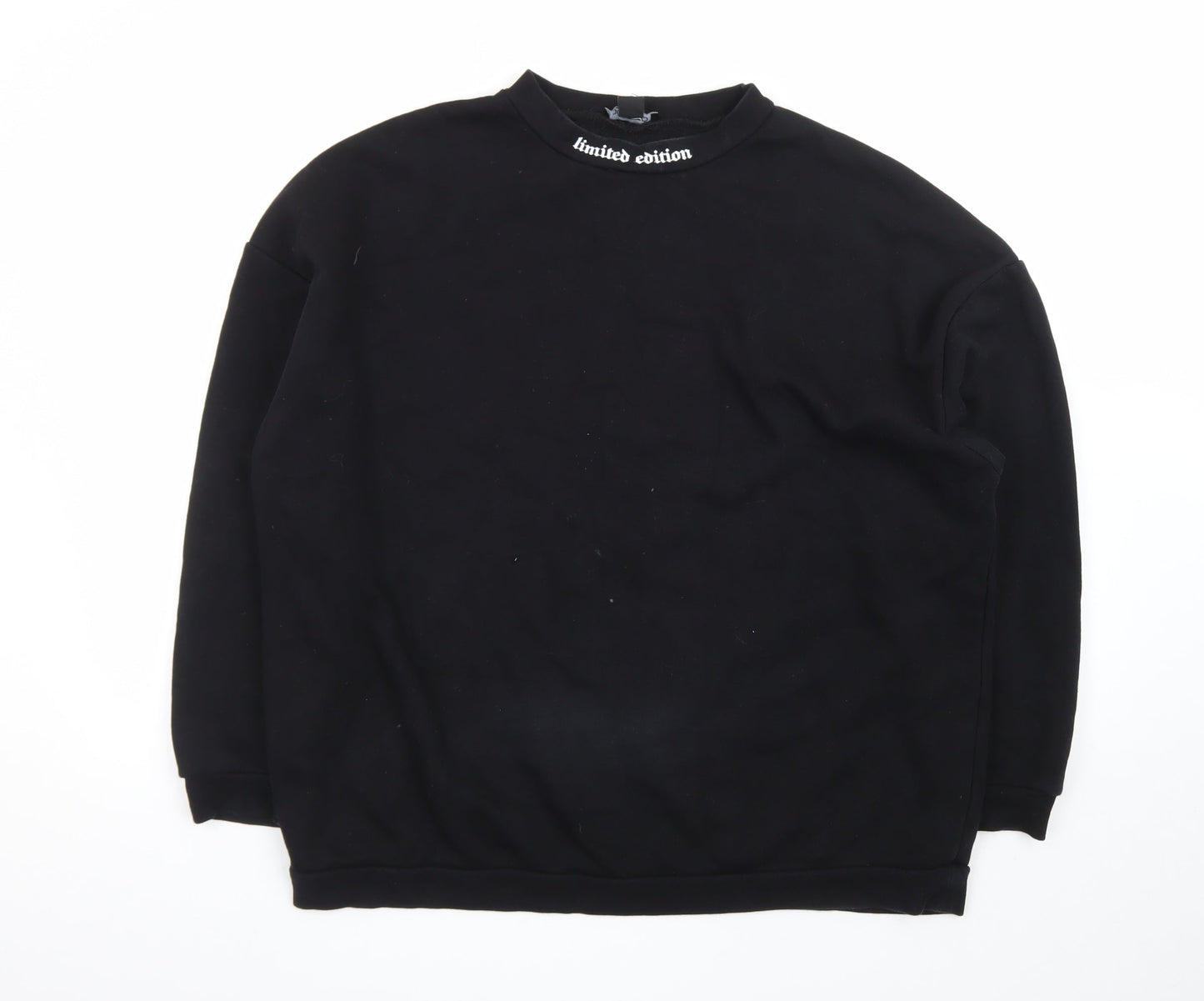 boohoo Men’s Black Medium Pullover Sweatshirt Graphic Print