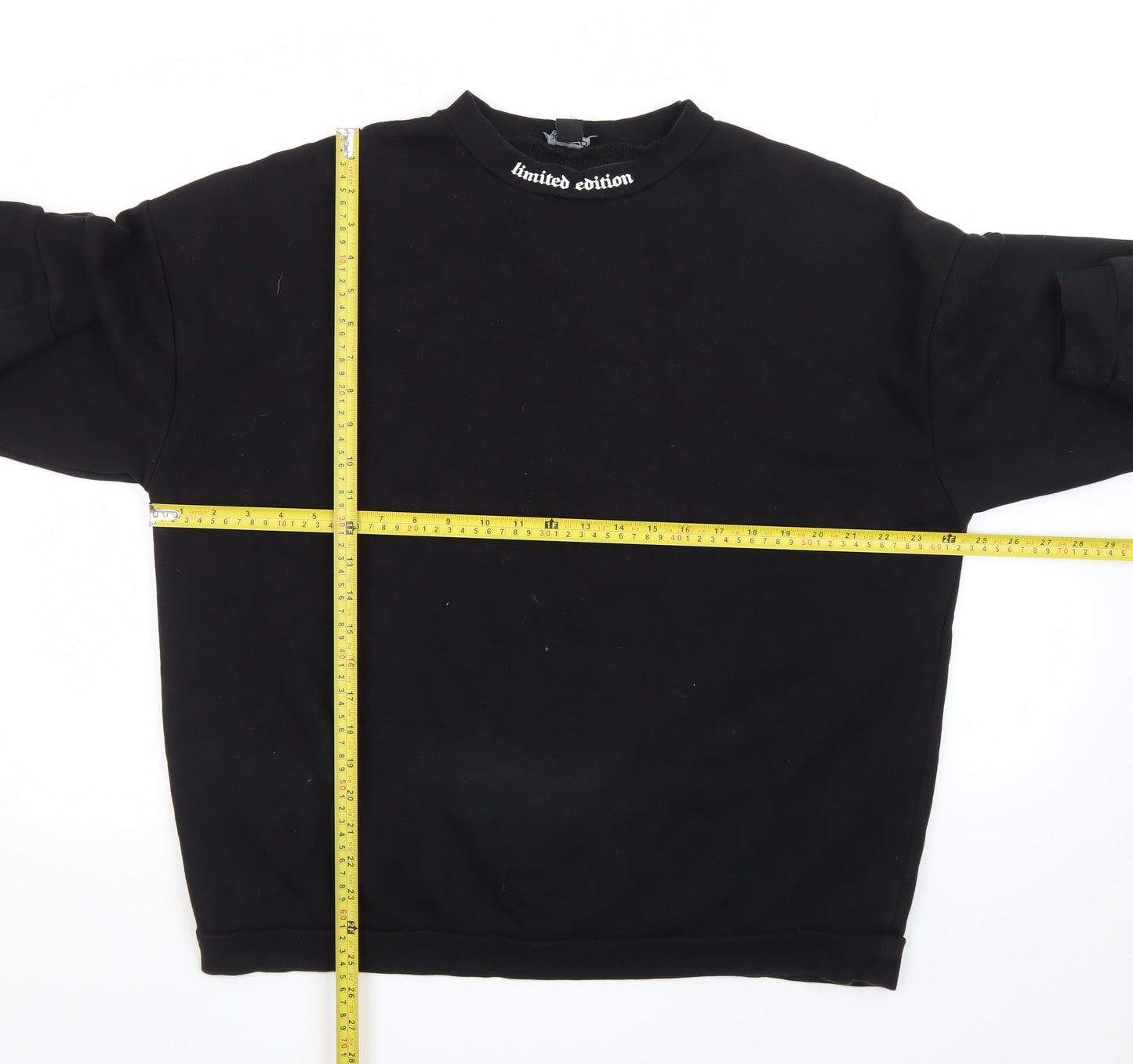 boohoo Men’s Black Medium Pullover Sweatshirt Graphic Print