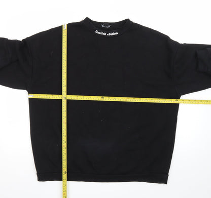 boohoo Men’s Black Medium Pullover Sweatshirt Graphic Print