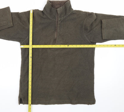Mountain Warehouse Men's Brown XS Fleece 1/4 Zip Henley Sweatshirt