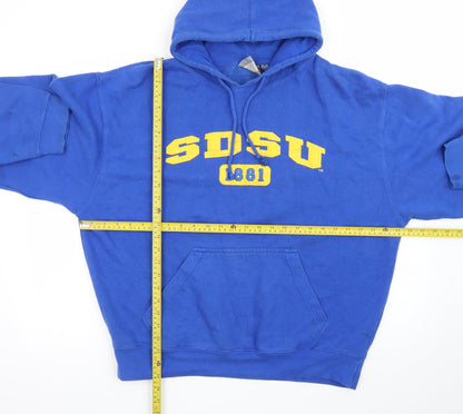 J America Mens Blue XXL Pullover Hoodie SDSU 1881 Graphic Cotton Blend