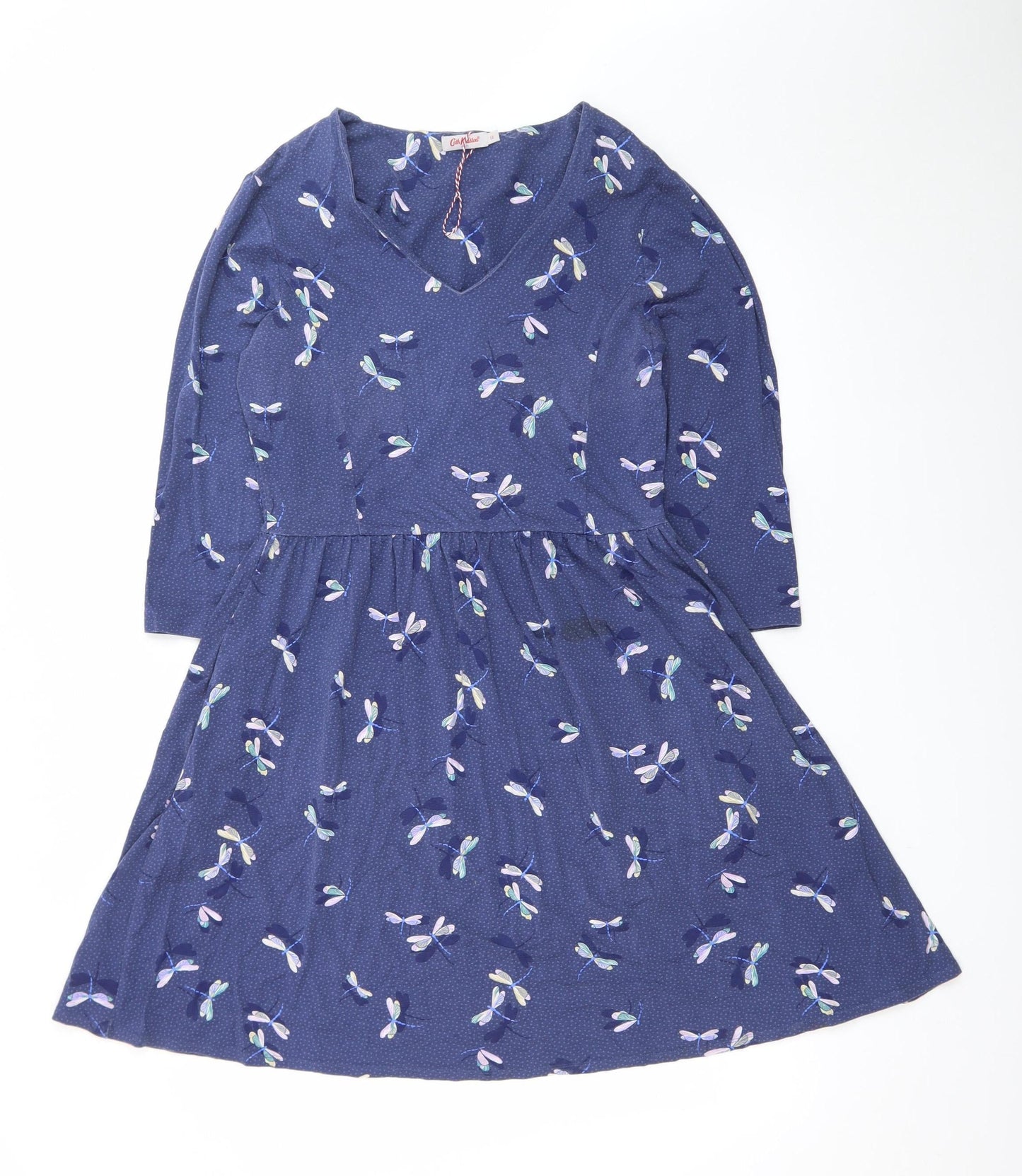 Cath Kidston Womens Blue Floral A-Line Jersey Dress Size 12