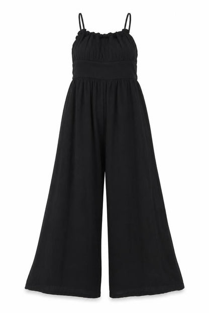 ASOS DESIGN Women's Black Cotton Wide Leg Jumpsuit Size 6