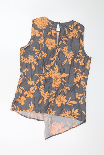 Next Women’s Grey Floral Sleeveless Tunic Blouse Size 12
