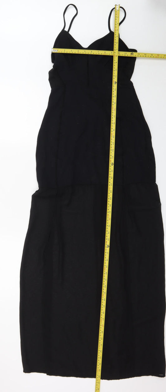 French Connection Women's Black Size 12 Slip Dress Midi V-Neck